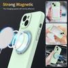 For iPhone 15 Case Compatible with MagSafe Rotating Metal Kickstand PC+Silicone Phone Cover