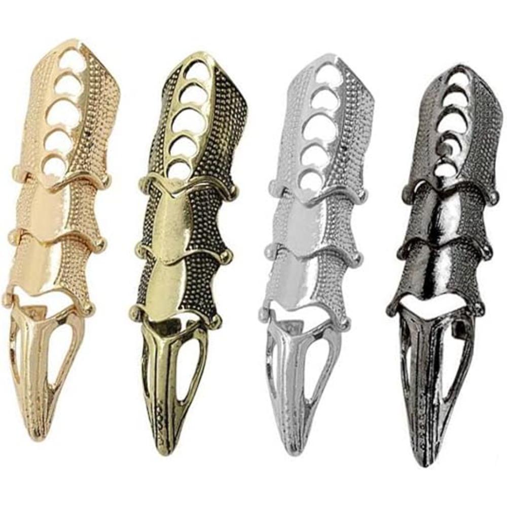 Herren Knöchel Gelenk Vollfinger Doppelring Punk Rock Adlerkralle Rüstung Aktivitätsring Gothic Halloween Cosplay Schmuck für Damen