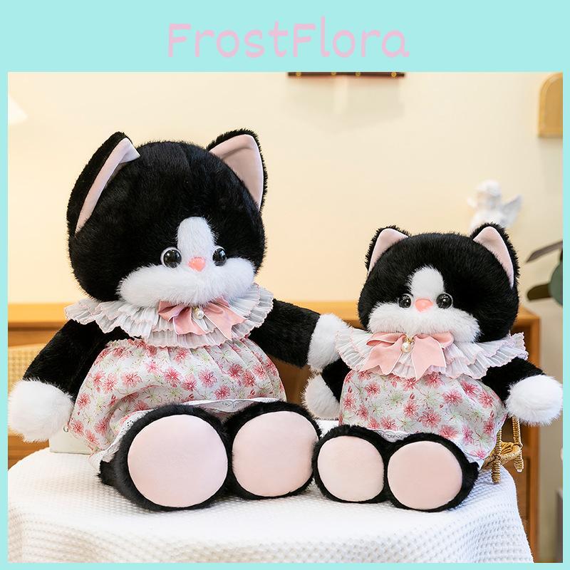 Cat Floral Dress Plush Toy Cartoon Animal Stuffed Doll Decoration Gift Birthday