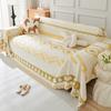 Sofa Towel Cover, All-season Universal Chenille Lines, Modern Anti Slip Black and White Sofa Cover