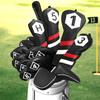 Huse Fier Golf Dinti Mari Huse Wedge Huse Cap Set de 10 Piese (4-9, Pw, Aw, Sw, X) Număr Broderie Gât Lung Închidere Elastică Piele Sintetică