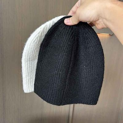 Simple Old Money Wind Wool Hat Solid Color Soft Versatile Warm Knitted Hat Male And Female Landlord Melon Fur Hat