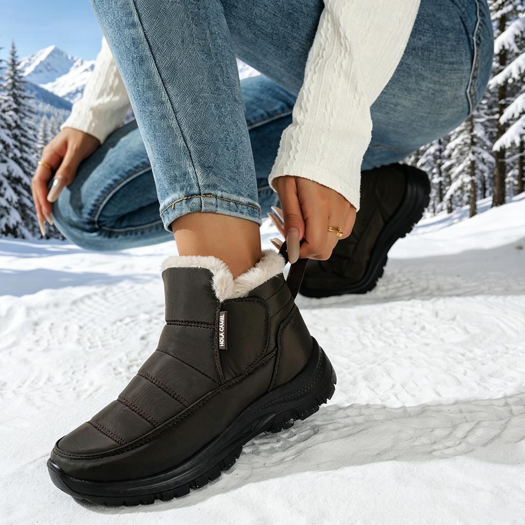 Women's Snow Boots Warm and Waterproof Shoes Outdoor Walking Snow Boots for Winter