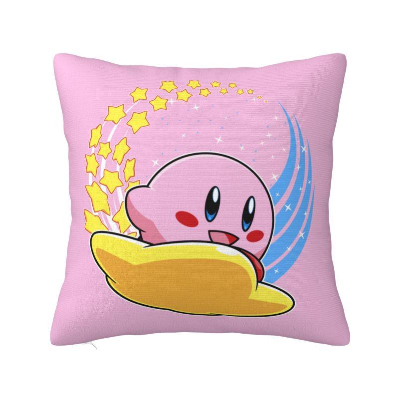 Custom Kirbys Video Game Cushion Cover Cartoom Anime Velvet Modern Pillow
