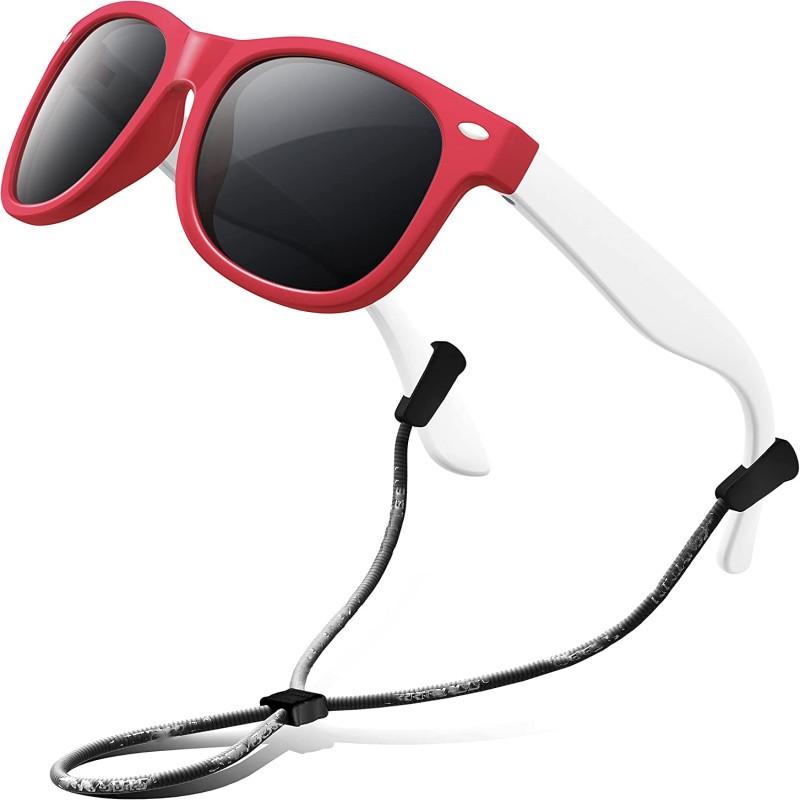 

Kids Flexible Silicone Sunglasses with Rope Boys Girls Vintage Retro Outdoor Use Goggle Sunglasses Sun Eyeglasses Children AC Lens Sports Glasses with rope