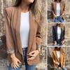 Dámské Oblek Kabát Klopa Dlouhý rukáv Leopardí potisk Manžety Bunda Jednobarevný Volný střih Otevřený přední Neformální business Outwear