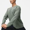 Li-Ning Solid Color Fleece Warm Pullover Sweatshirt Men Tops Gray-Green AWDT789-4