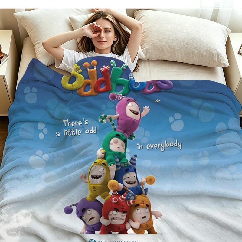 Oddbods Flanelldecke mit Aufdruck Hohe Qualität Warm Gemütlich Decke für Alle Jahreszeiten Perfekt für Geschenke Heimdekoration