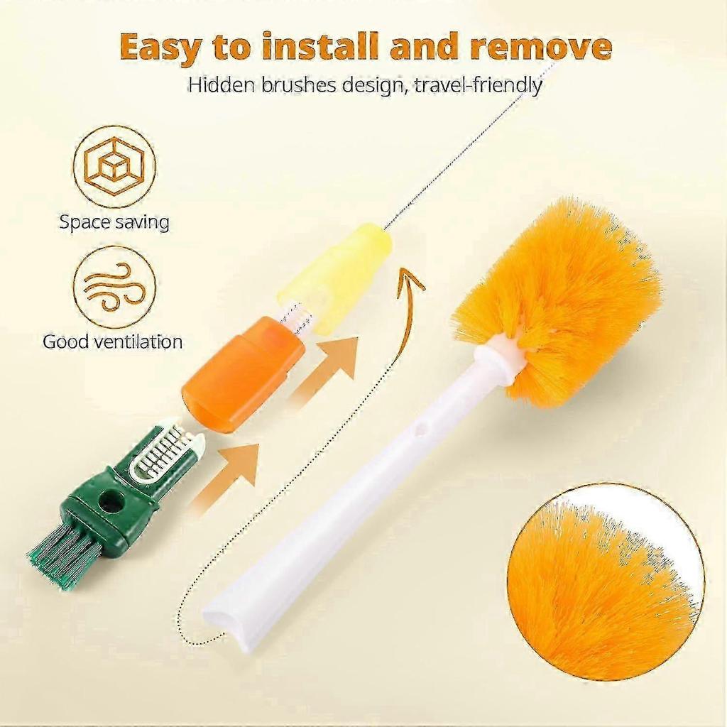 2026 Hot!! Bottle Brush Cleaner Water Bottle Brushes for Cleaning, Straw Brush Cleaner Extra Long Cleaners, 5-in-1 Bottle Scrubber Brush for Coffee Ma