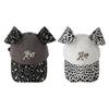 2000s Leopard Dog Ear Designs Caps Comfortable Cotton Basebal Hat for Casual Outings and Music Festival Sunproof Headwear