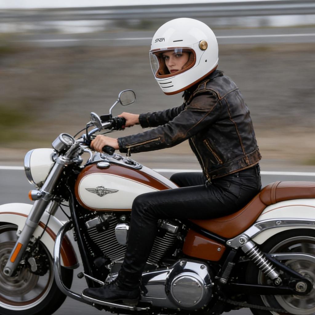 DOT Certified vintage full-face motorcycle helmet, full-face helmet for motorcycles and electric vehicles, suede lining