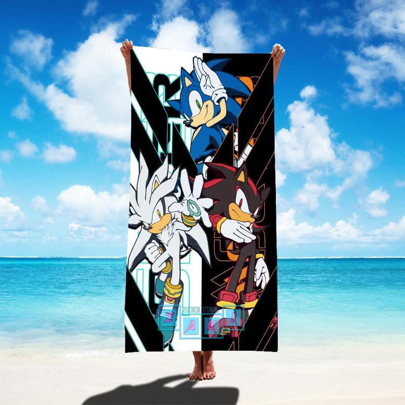 Cute Girl Boy Beach Towel Cartoon Hedgehogs Bath Towel Soft Water Absorbing Breathable For Kids Decorative