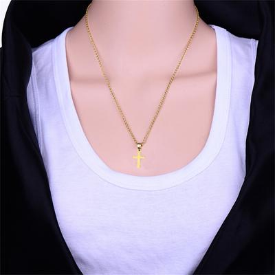 Fashion Small Faith Cross Pendant Female Gold Silver Color Stainless Steel Necklace For Women Religious Party Jewelry Gift 2025