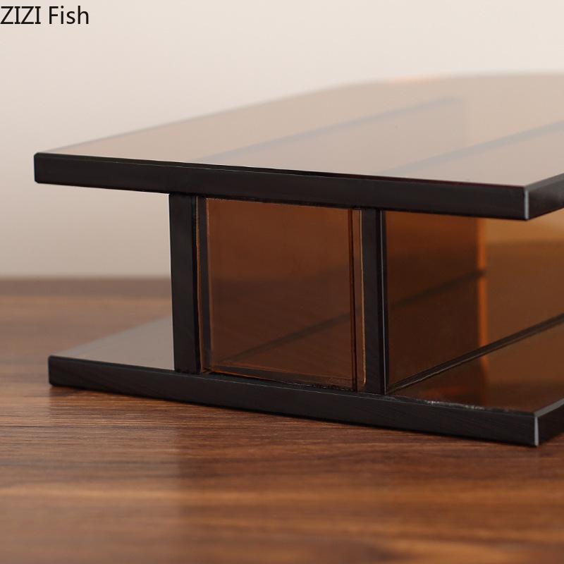 Brown Glass Vase Geometric Arch Vases Desk Decoration Artificial Flower Decorative Flower Arrangement Room Aesthetic Decor