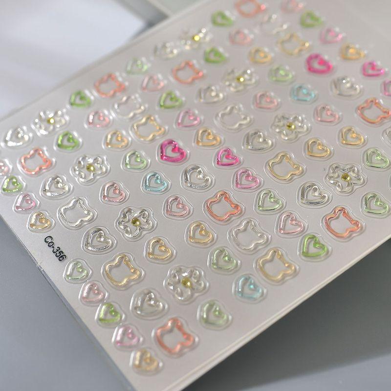 

Niena Accessories Nail Sticker Relief Cute Bear UV Nail Sticker Cut Out Heart French Sticker Factory CO-356