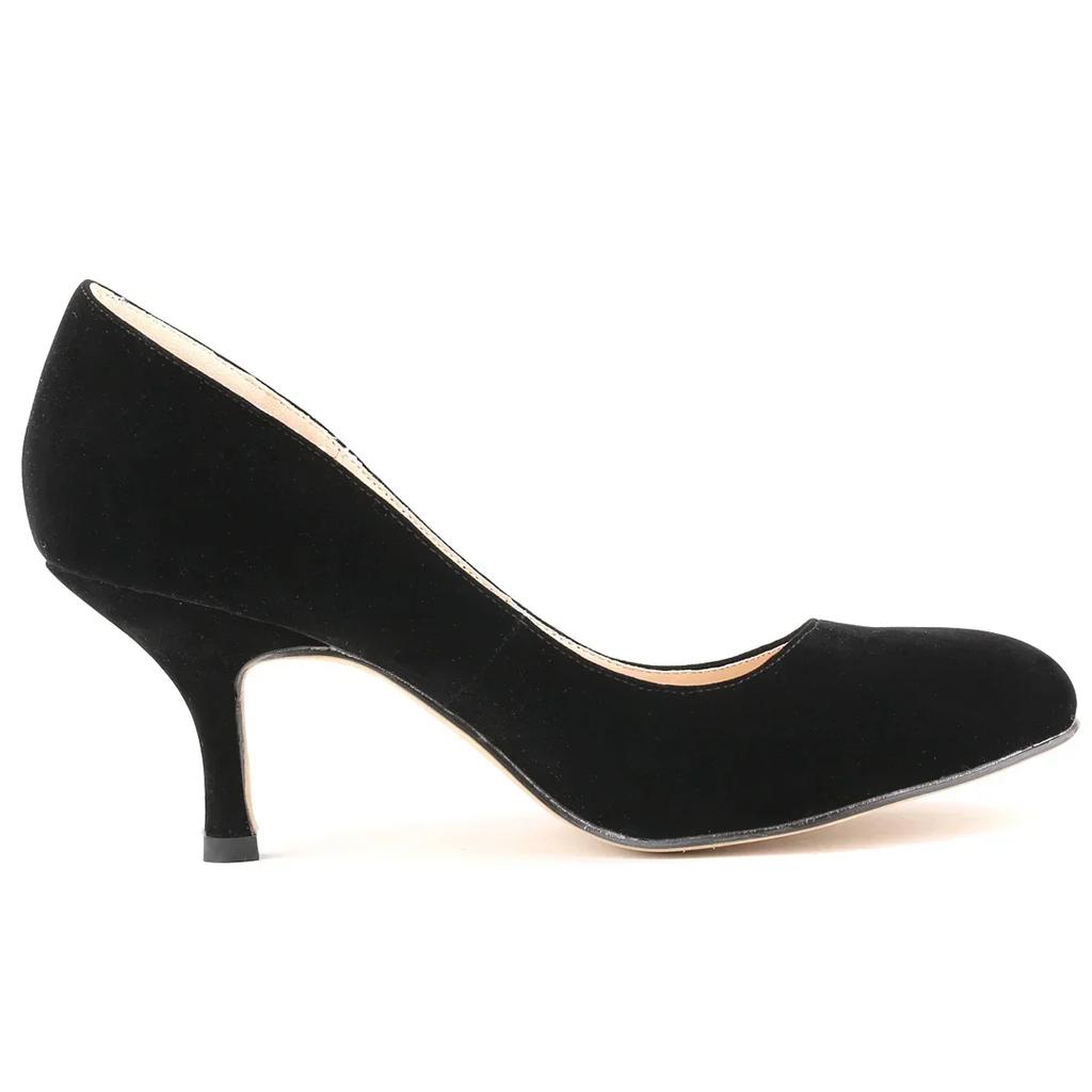 Nuove donne pompe classiche sexy dita dei piedi 6,5 cm metà Med gattino tacchi alti scarpe primavera design di marca abito nero scarpe da sposa