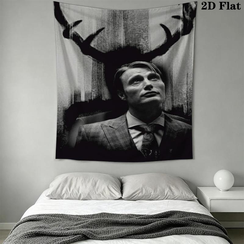 Hannibal Wall Tapestry Aesthetic Wall Hanging Printed Fabric Blanket Decorative Tapestries for Bedroom Living Room Home Decor