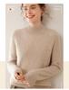 Women's Red Diamond Pattern Cashmere Sweater: Half-High Collar, Thickened, Plus Size, Loose, Warm, Autumn/Winter, Short Style.