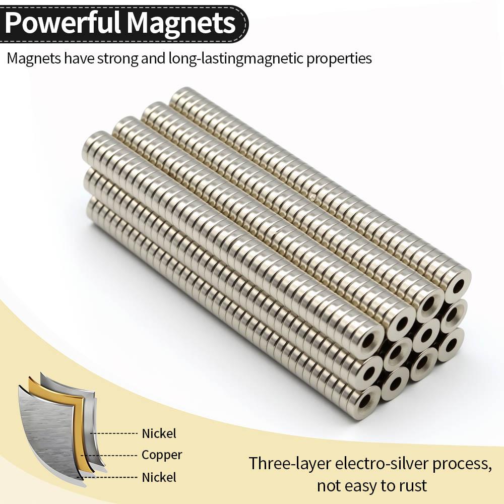 10x3-3mm Super Strong Neodymium Magnet  N35 NdfeB Permanent Magnetic Imanes Round with Holes Powerful Magnets Refrigerator
