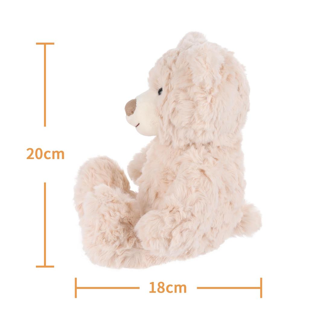 Apricot Lamb Cream Flower Bear Plush Toy, Soft and Cute, Fluffy Cream Flower Bear, 20cm, Suitable for Boys and Girls