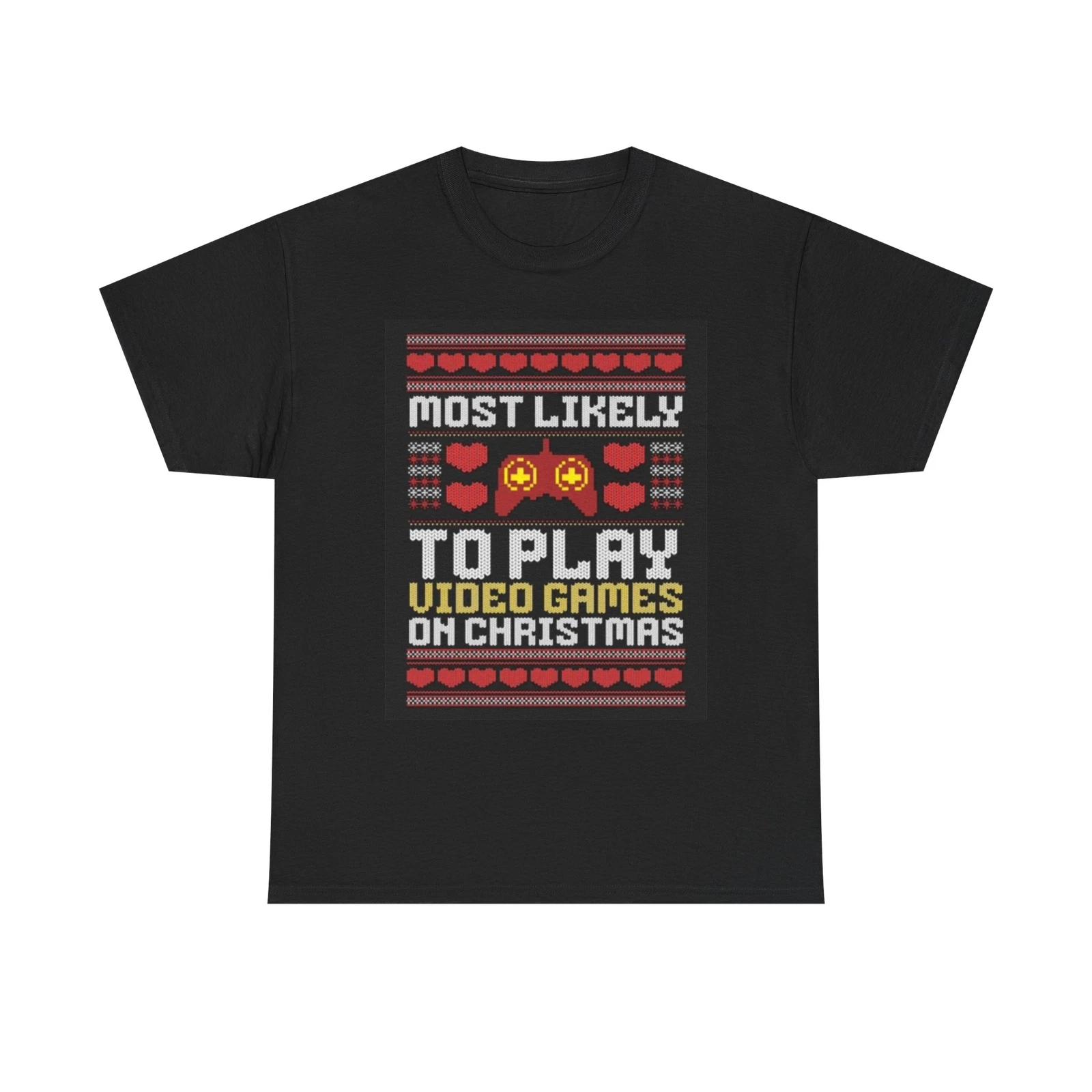 Men s and Women s T-shirts Video Games On Christmas Graphic XXXL