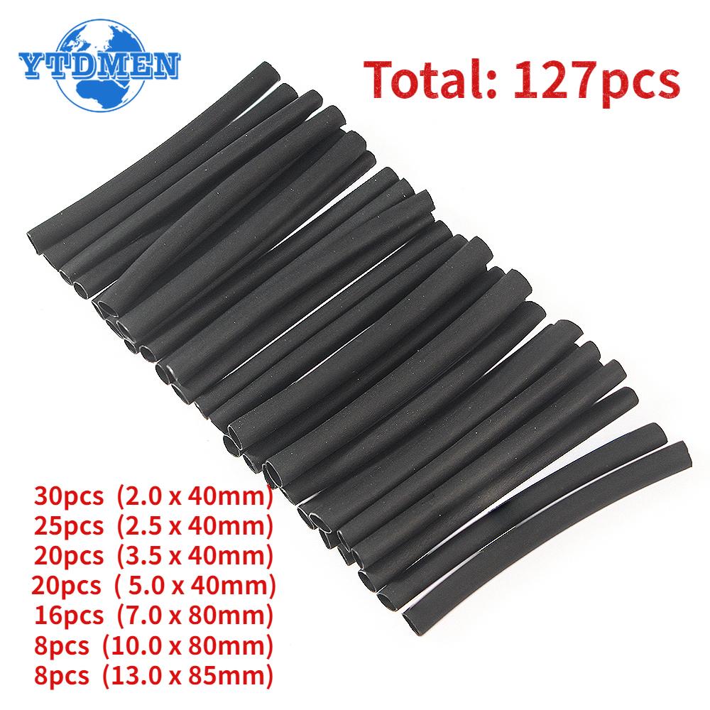 

127pcs Heat Shrink Tubing 2:1 Black Thermoresistant Tube Car Cable Insulation Sleeving Wrap Wire Kit Polyolefin Tubing чорний