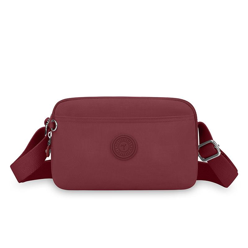 Nylonová crossbody taška s více kapsami, dámská lehká malá taška přes rameno