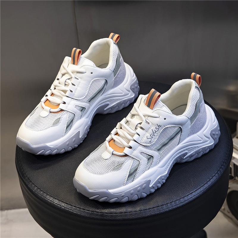 

Leather transparent net dad shoes summer 2025 new sports shoes women s running breathable casual women s flat platform women s shoes 40
