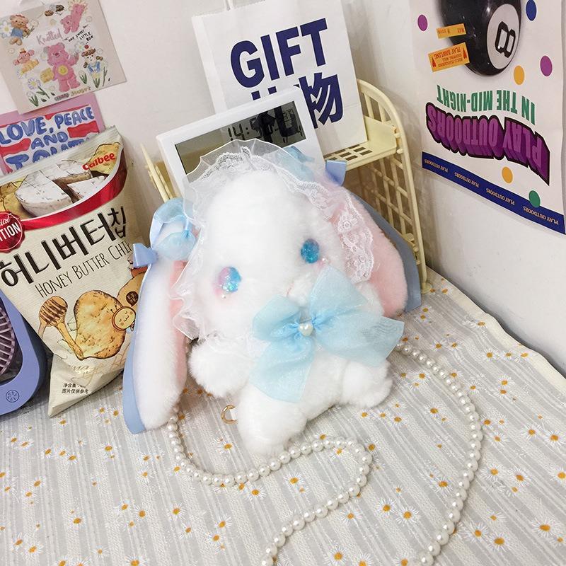 Olita cute Lolita rabbit bag lace doll crossbody plush bag girl heart doll shoulder bag