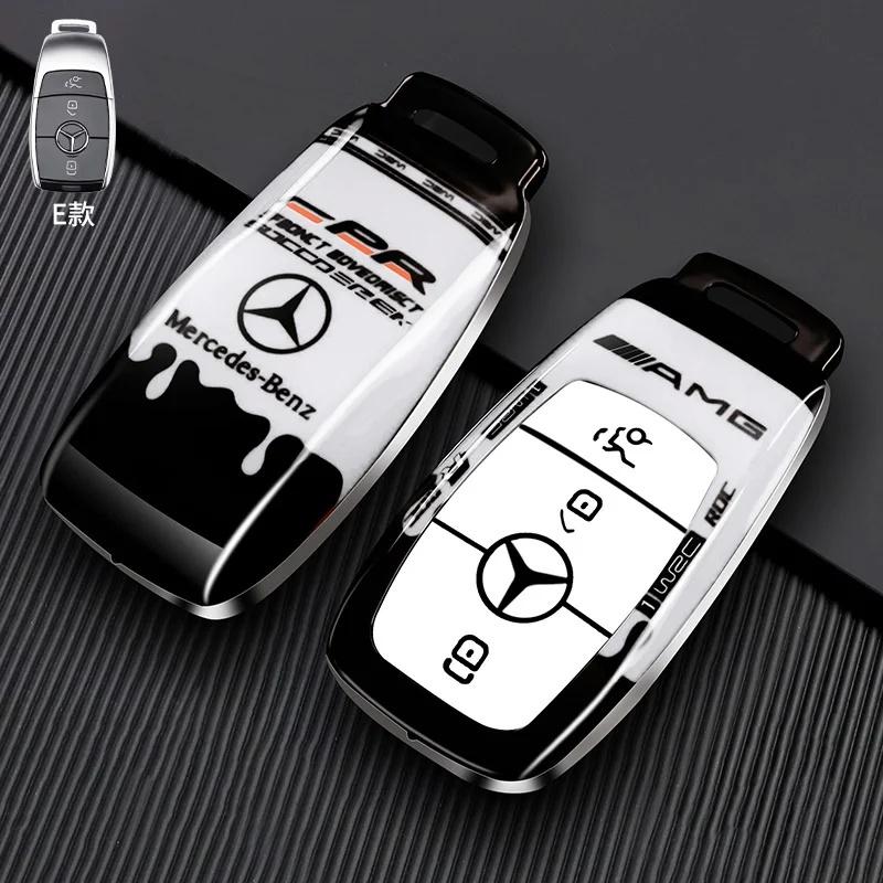 PEL5 Car Remote Key Case Cover For Mercedes Benz A C E S G Class GLC CLE CLA GLB GLS W177 W205 W213 W222 X167 AMG Auto Accessories