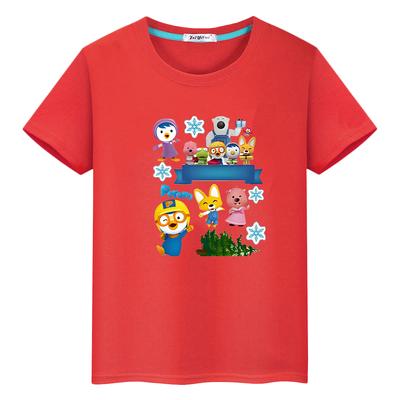 Pororo Cartoon graphics100%Cotton T Shirt for Kids Boy 10years Anime Short Kawaii Tops Pride Tshirt Y2k One Piece Girls Clothes
