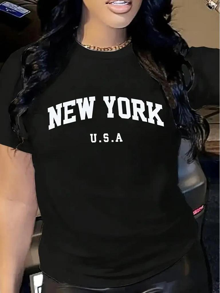 Damen Kurzarmtop mit Schmetterlingsdruck