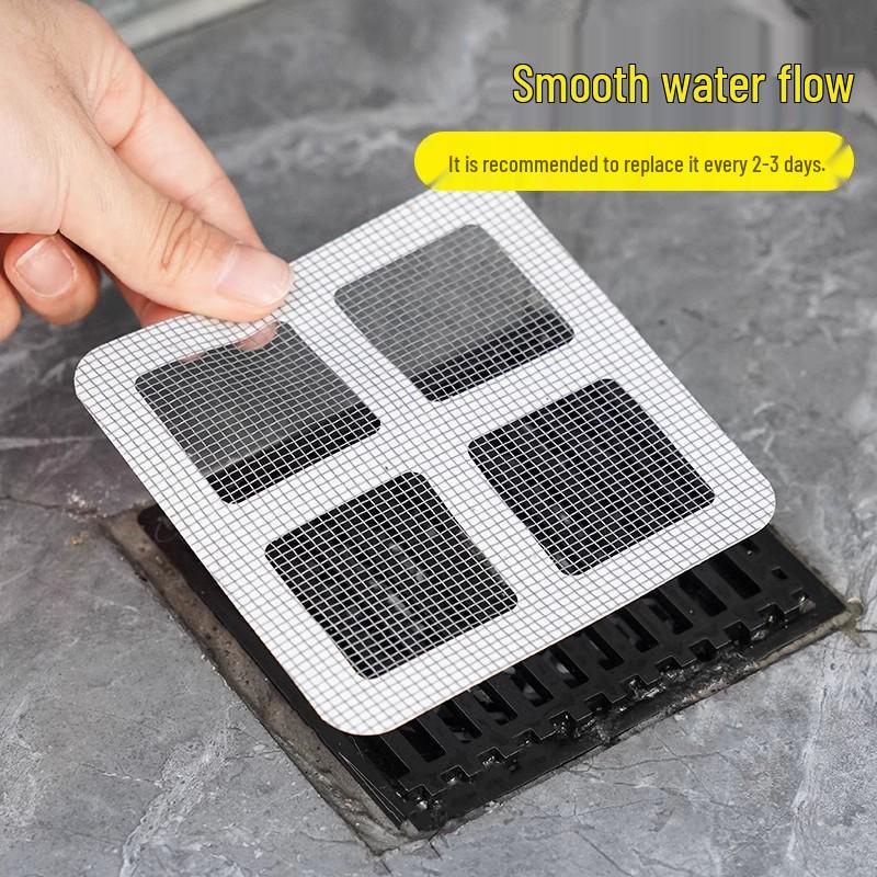 Disposable Bathroom Floor Drain Hair Catcher & Insect-Proof Mesh Filter.