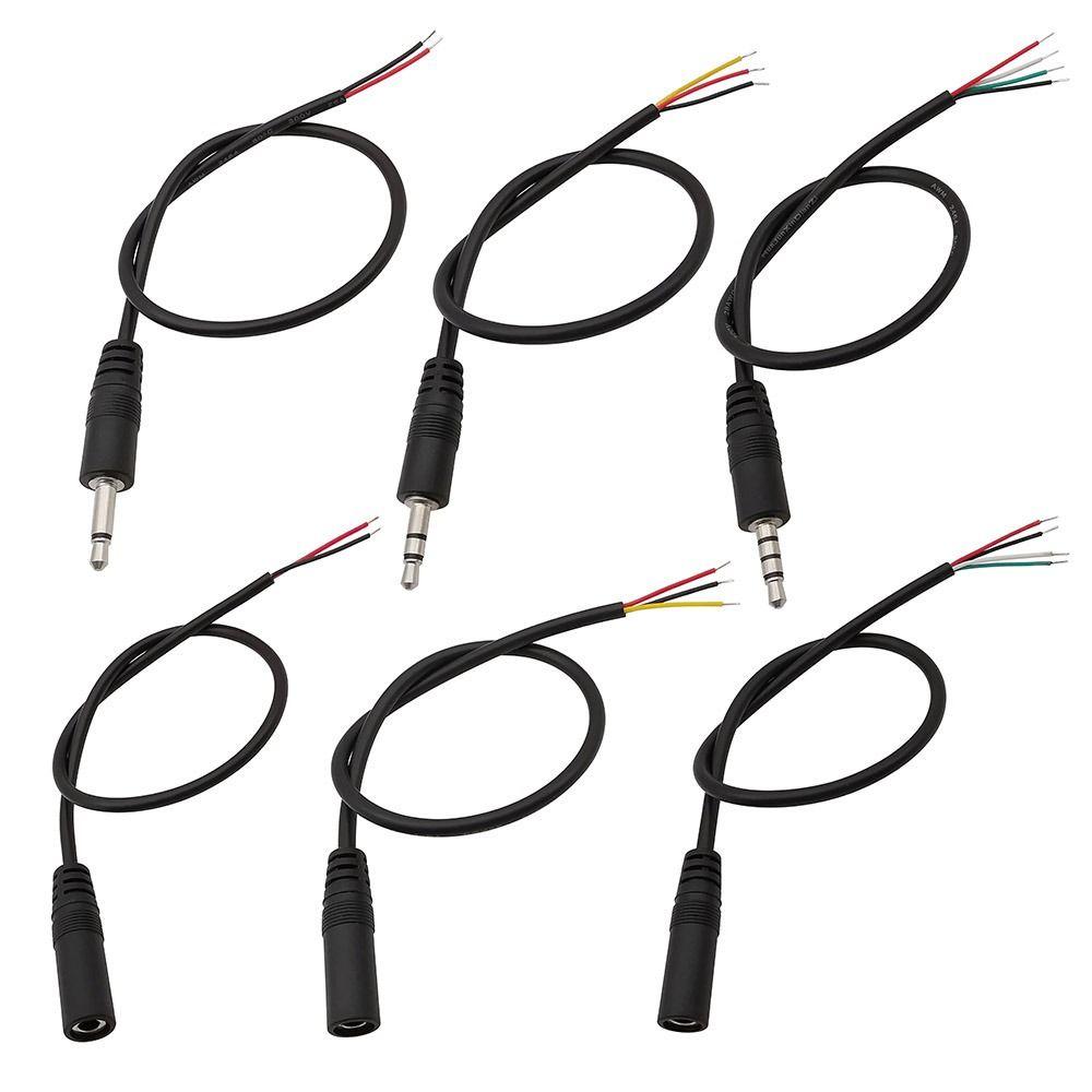 1Pcs 30cm Length Audio Plug Jack 2.5mm/3.5mm DIY Audio Extension Wire  Mic DIY Accessory