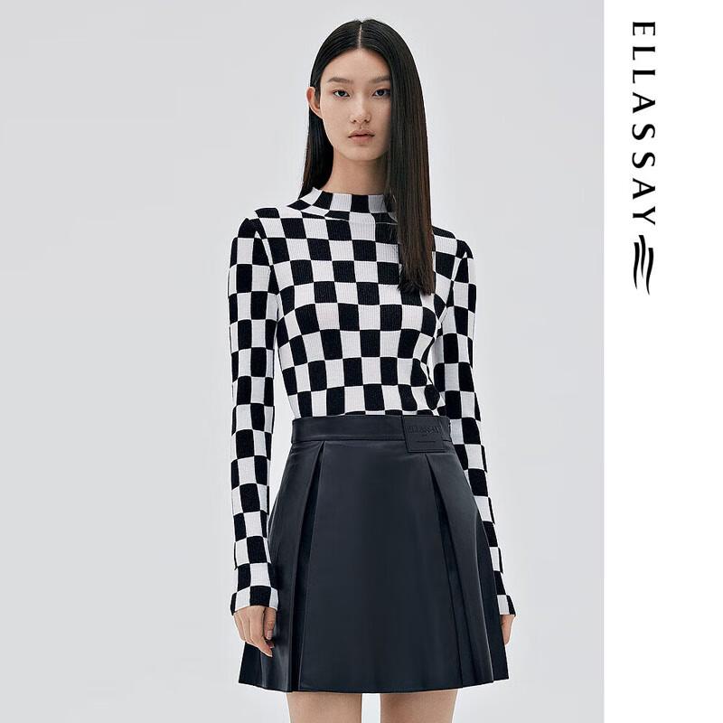 

ELLASSAY Women s Checkered Knit Sweater