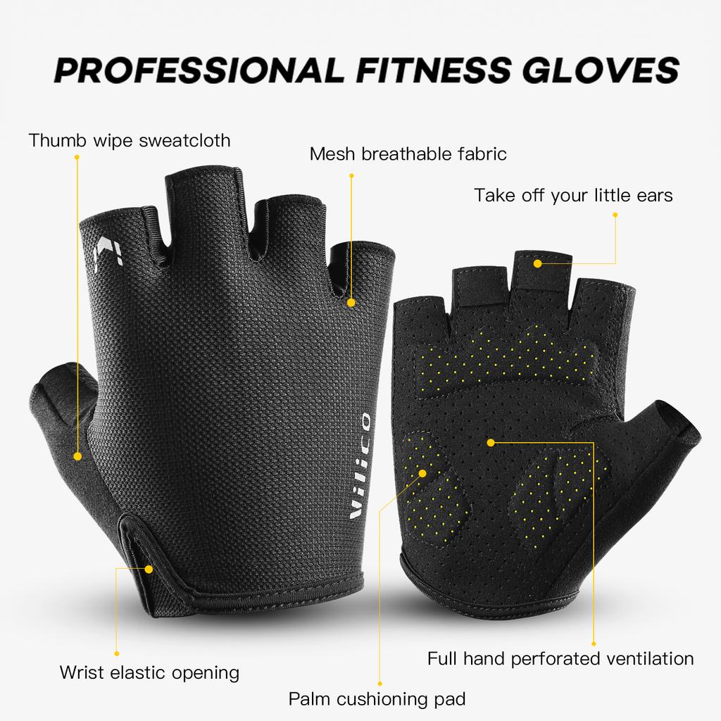 Half Finger Cycling Gloves Men Women Anti Slip Shock Breathable Summer Bicycle Gloves Fingerless Sports Gym Training Bike Gloves