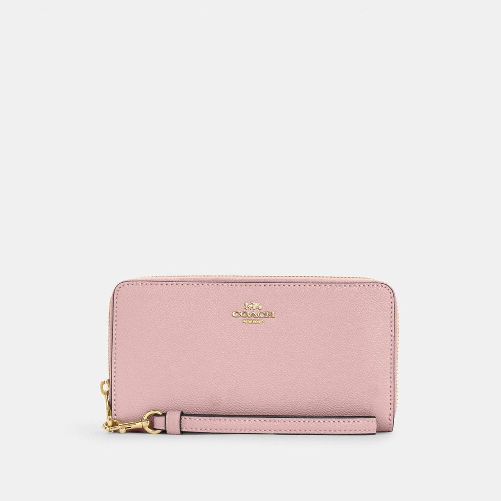 Coach Long Zip Around Wallet Gold Chalk