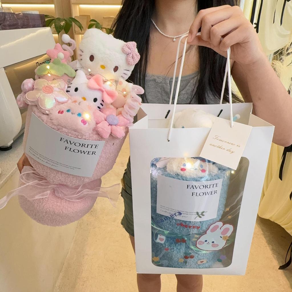 Sanrio Cartoon Plush Doll Bouquet - Perfect Christmas or Birthday Gift for Girlfriend or Best Friend