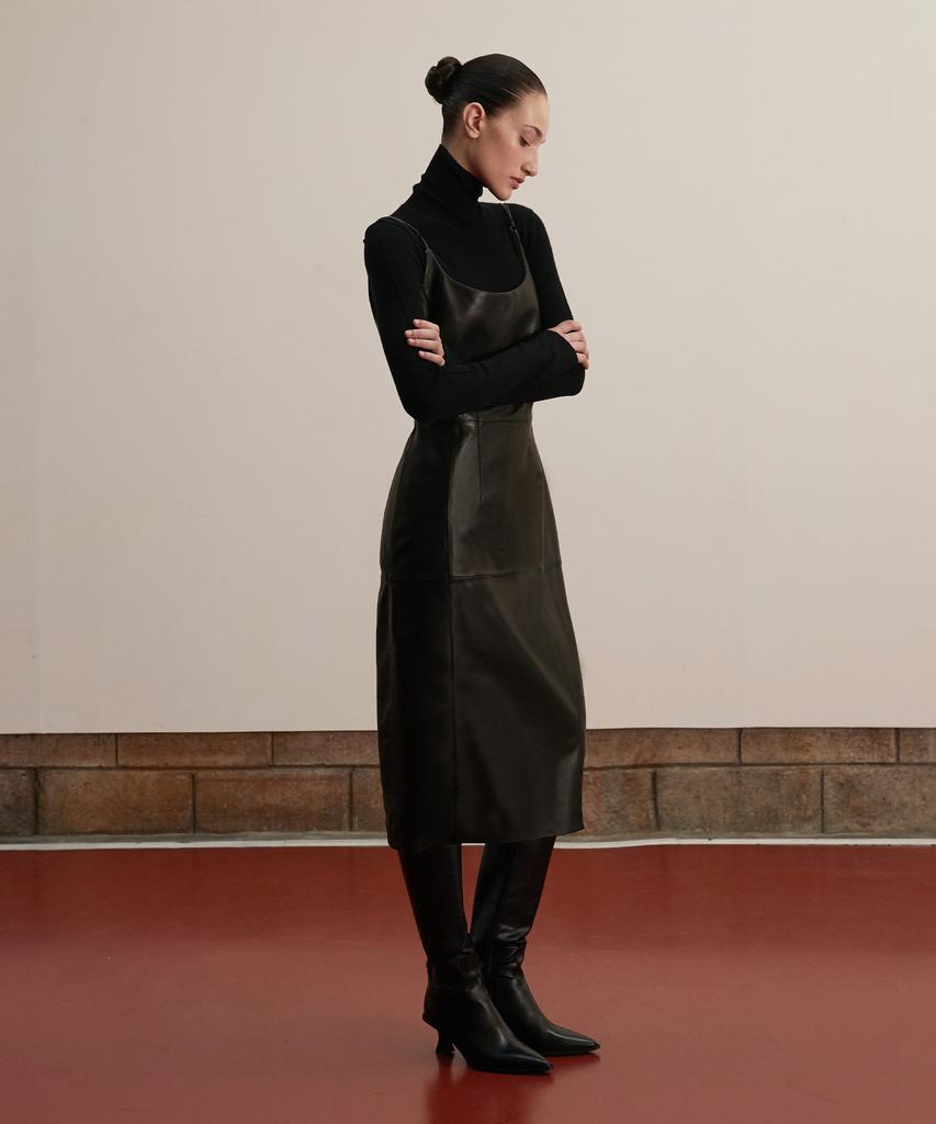 Beleudemaleu Lambskin Bustier Midi Dress