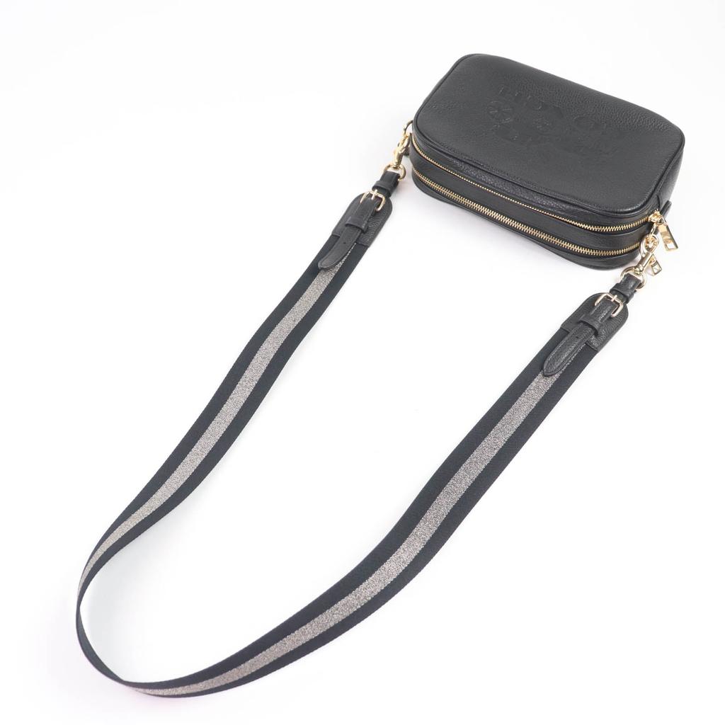 COACH Shoulder Bag Horse and carriage logo leather cross sling bag black 75818 Used