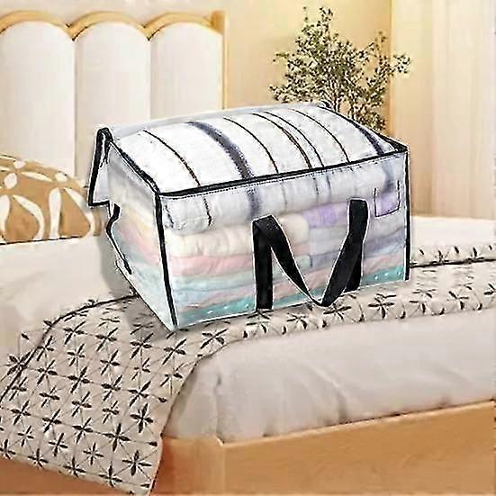 Clear Moving Bags Heavy Duty with Durable Zipper Reinforced Handle Space-saving Convenient Storage Bag