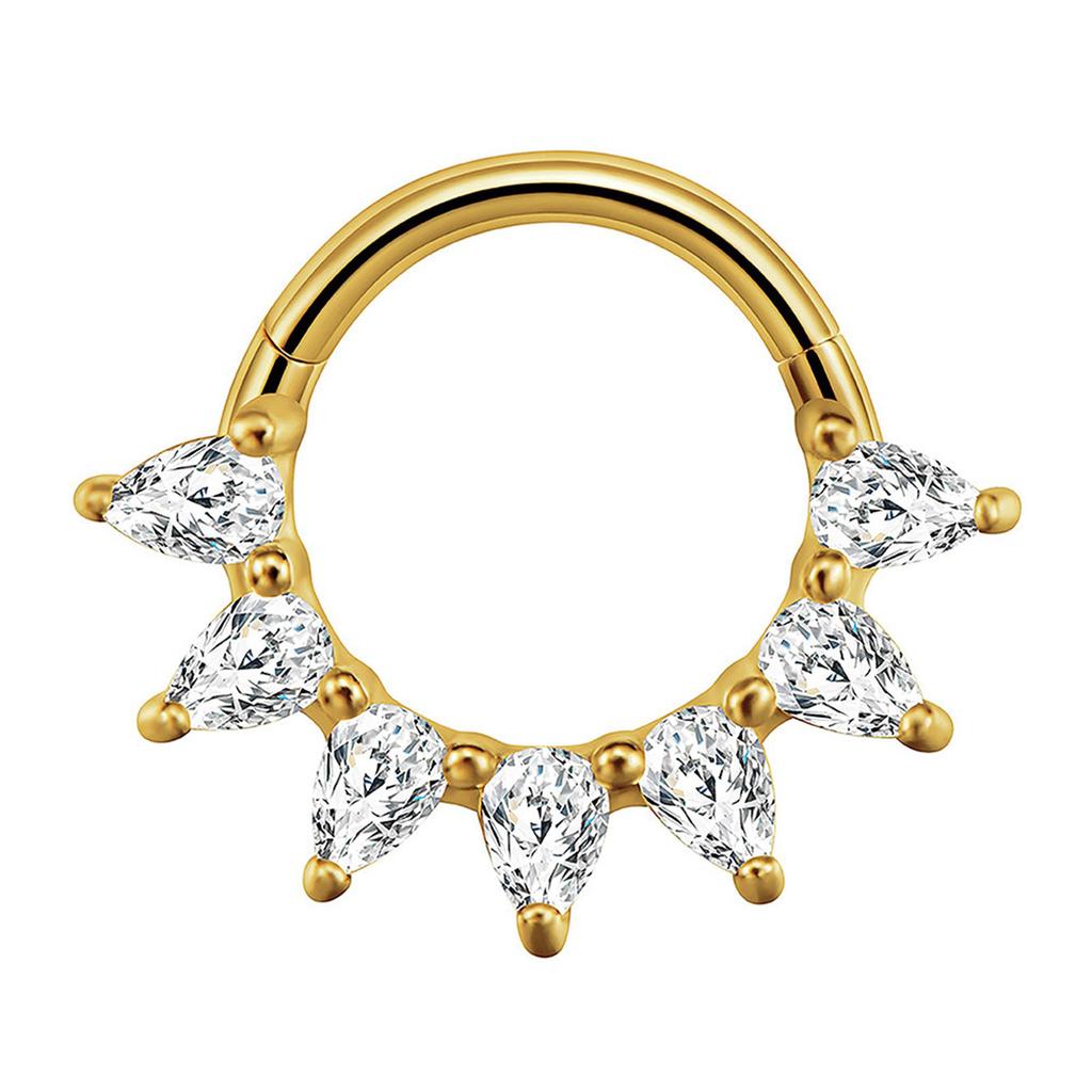 Crystal Nose Piercing Septum Ring Stainless Steel Accessory for Ear Helix Cartilage Fashionable Body Accessories