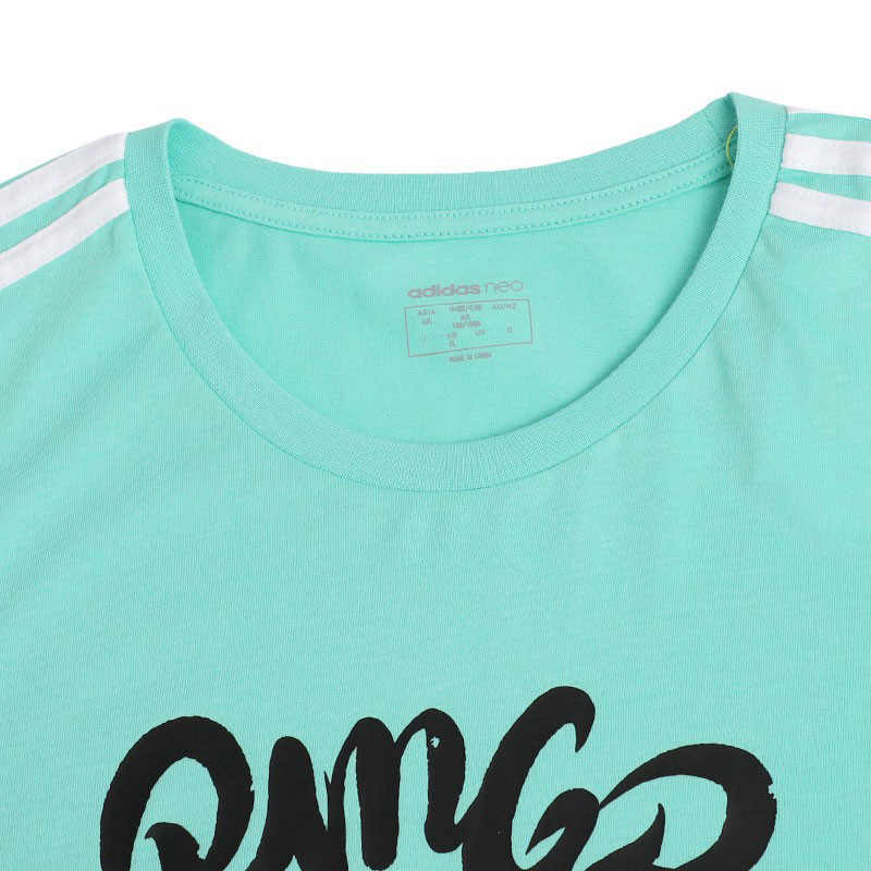Adidas NEO Panda Playing Ping Pong Print Slim Fit T-Shirt Men Tops Teal GK1553