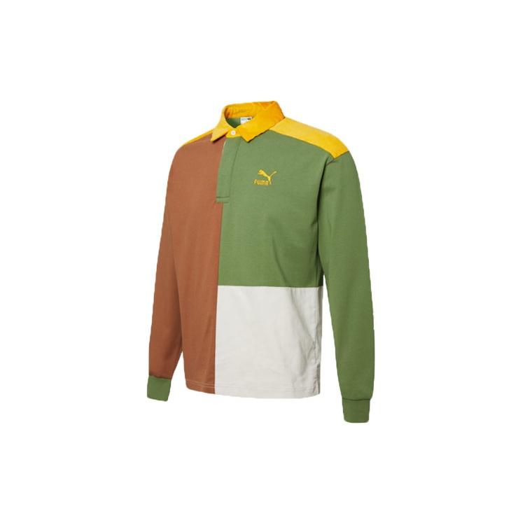 PUMA Retro Color Block Polo Shirt  Green  Men s 534680-17 S