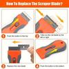 Glue Removal 1 Set Blade With 10 Blades, Telescopic Adjustment Knife, Cleaning Scraper Tool For Removing Labels,Stickers,Paint