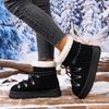 Fashion 2025 New Women Boots Thickened Mid-length Over-the-knee Warm Women Shoes Autumn and Winter New Thick-soled Cross-tie Snow Boots