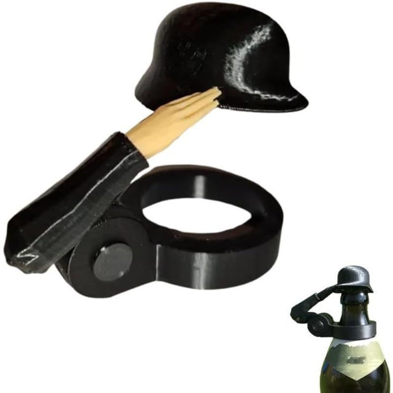 

1pc Creative Soldier Salute Beer Bottle Cap Helmet Bar Tools Decoration Kitchen Decoration 3D Printing Crafts чёрный