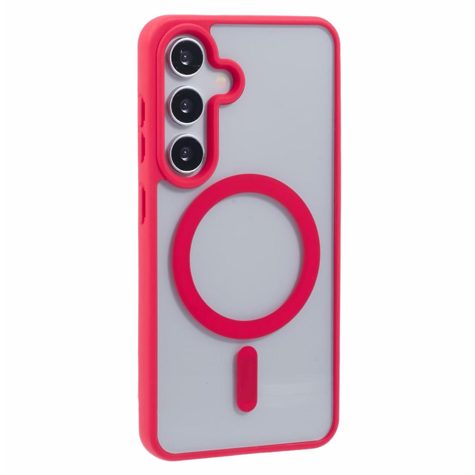 

Для Samsung Galaxy S24 Чохол Сумісний з MagSafe Ударостійкий PC+TPU Прозорий Чохол для Телефону Red