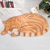 3D Cute Sleeping Cat-shaped Floor Mat Bedroom Living Room Kitchen Foot Mats Non Slip Mats 40*76cm