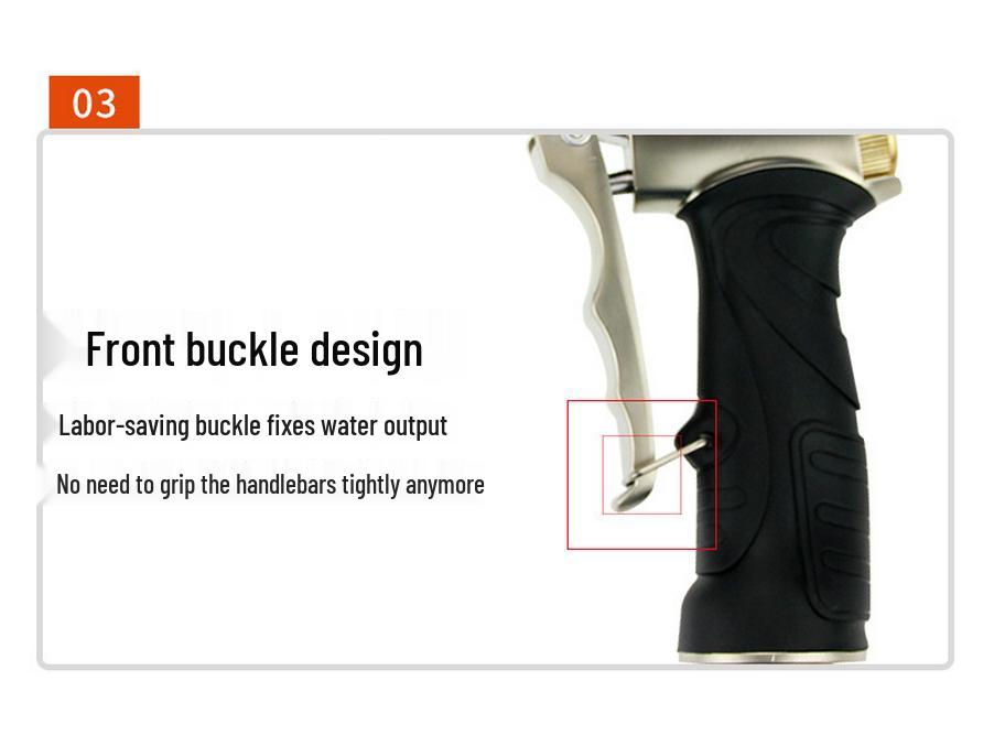 Gold Electroplated 9-Function High Pressure Shower Head Water Gun with Front Trigger